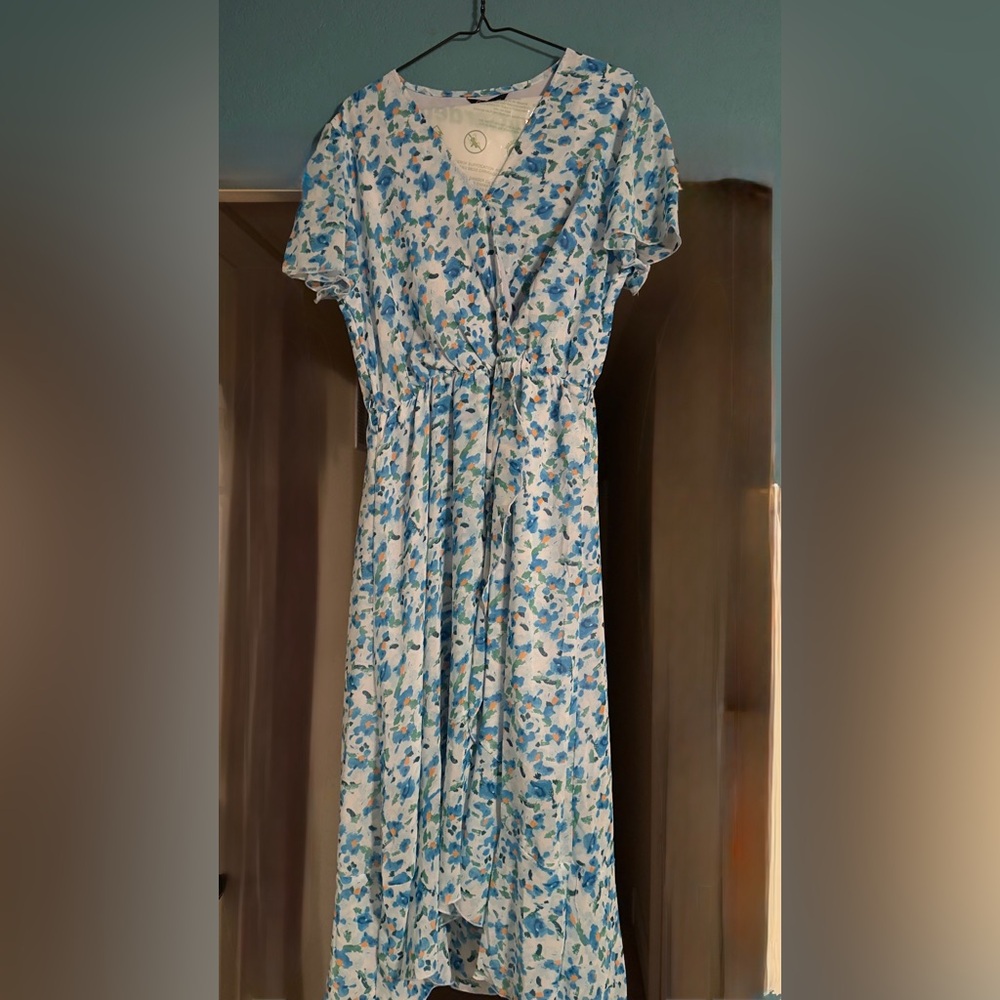 PrettyGarden Women's High Low Dress - Blue Floral